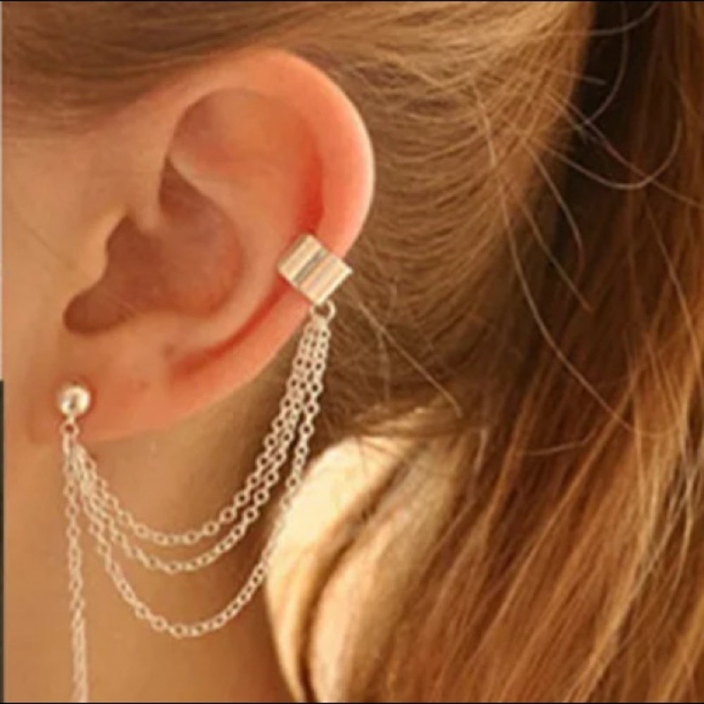 Ear Cuff with Attached Stud Earring